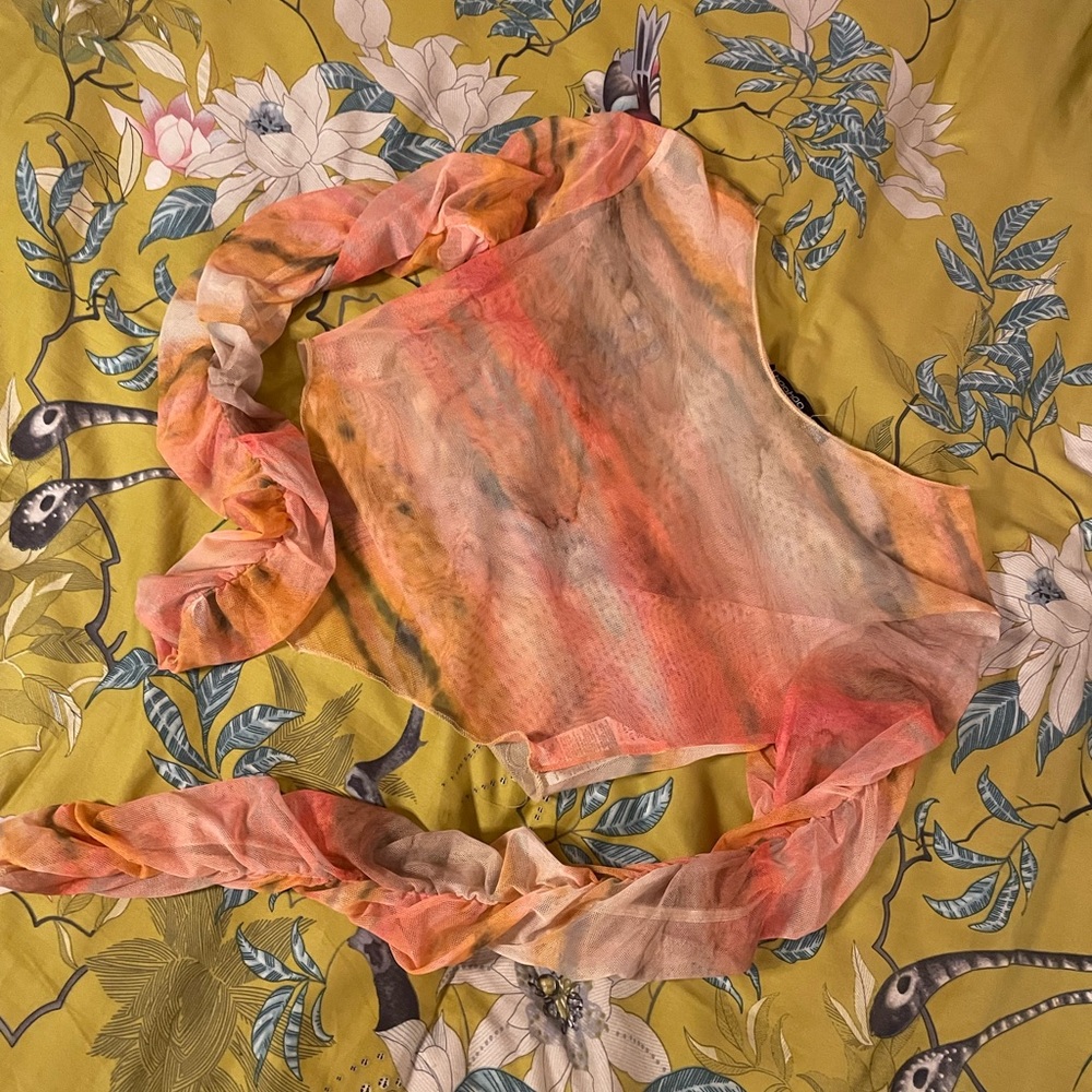 Pink & Orange Sheer Top!